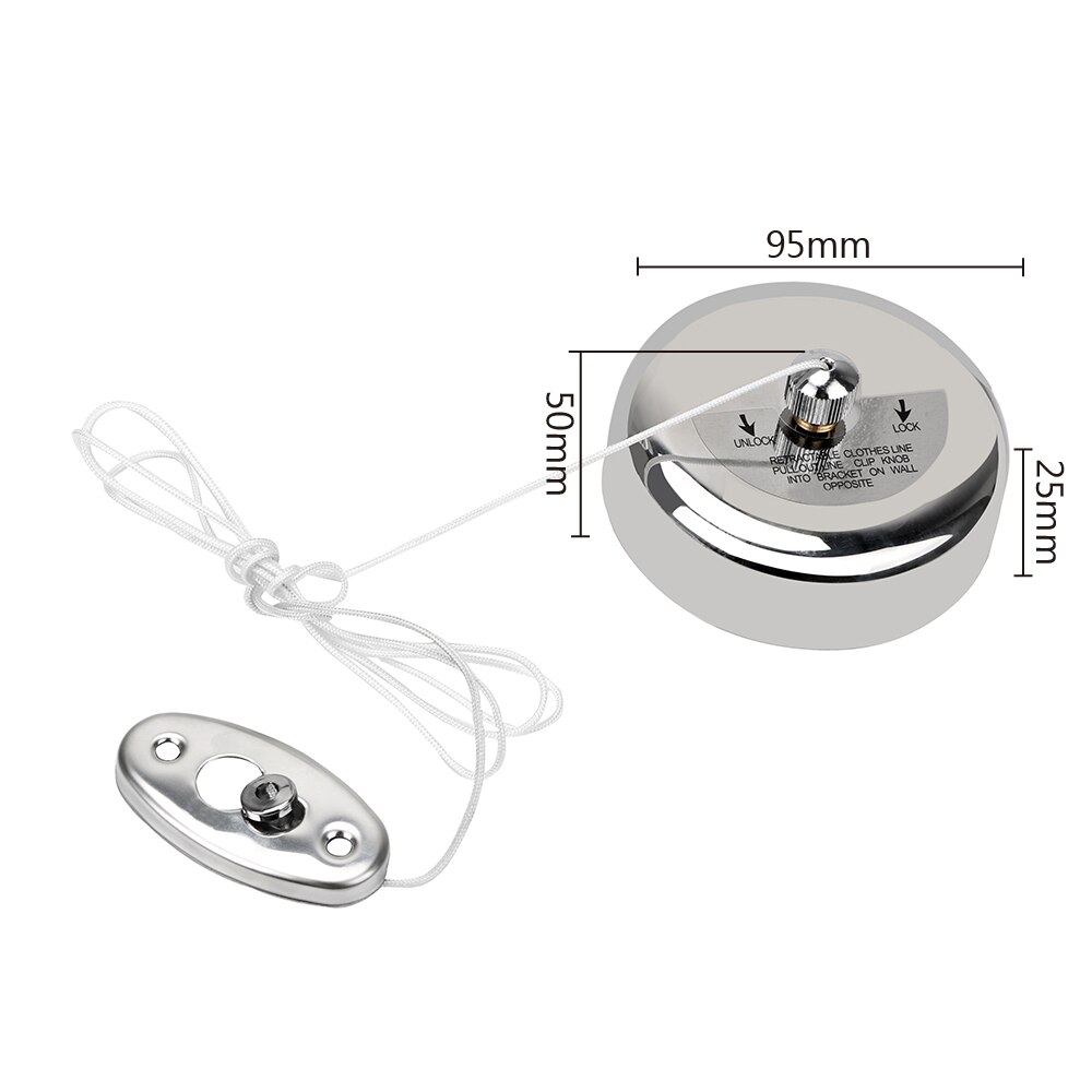 Corde à Linge Rétractable Acier Inoxydable 2,8 M - Pour Intérieur/extérieur - Support 15 Kg, Installation Murale Facile - 11