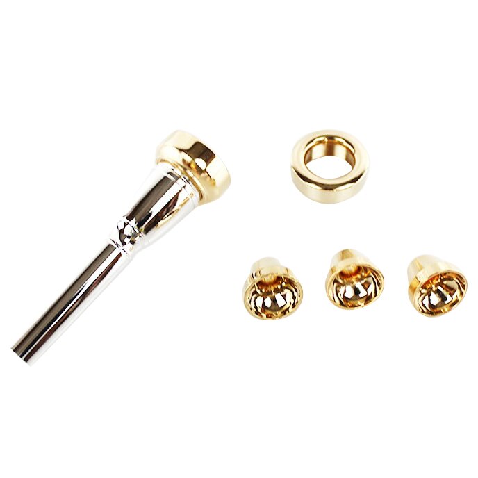 1 Set 2C 3C 2B 3B Mouthpiece for Bb Trumpet Brass Gold Plated a Multi-Purpose T Adapter Gold Lacquer Nozzle