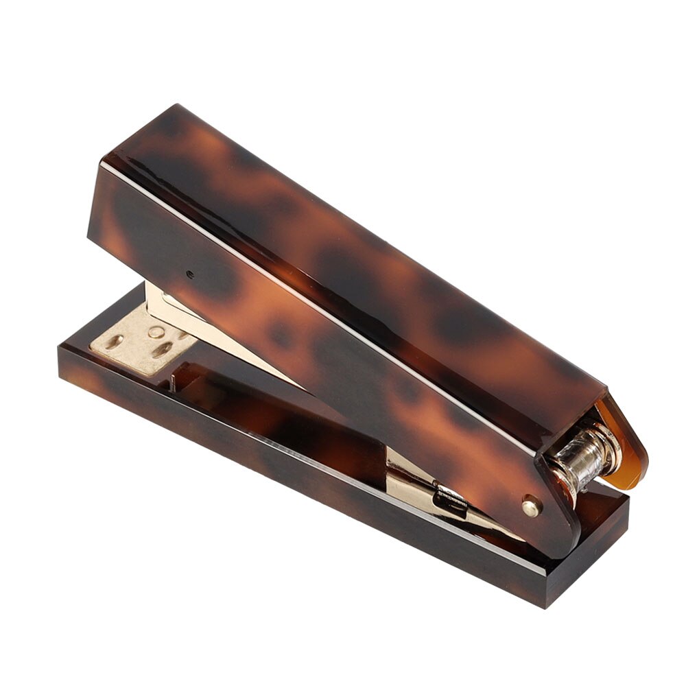 Acrylic Tortoise Shell Desktop Stapler Leopard Desk Accessories Print Book Binding Stapler