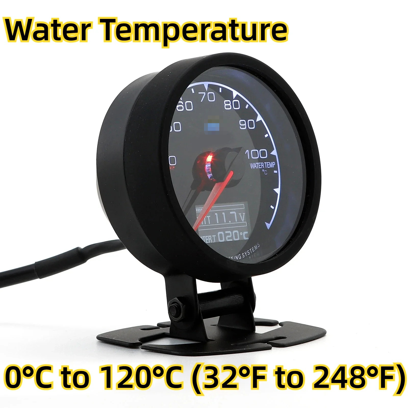 Greddi Messgeräte 62 mm 7-Farben-Schub-Messgerät, Auto-Messgerät, Multi D/A, LCD-Anzeige, Ölpresse, Drehzahl, Turbo-Vakuum-Wassertemperatur mit Sensor: Braun