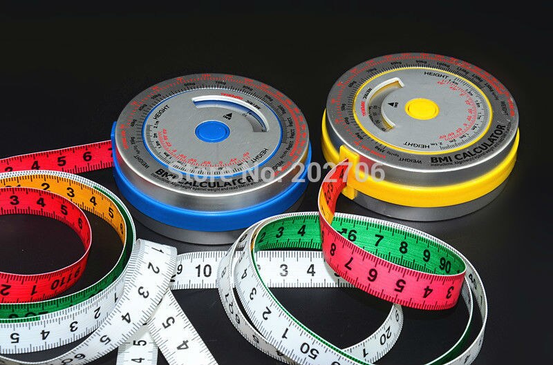 0-150cm Aluminum BMI Body Mass Index Retractable Tape BMI calculator Measure Calculator Diet Weight Loss body fat caliper tape
