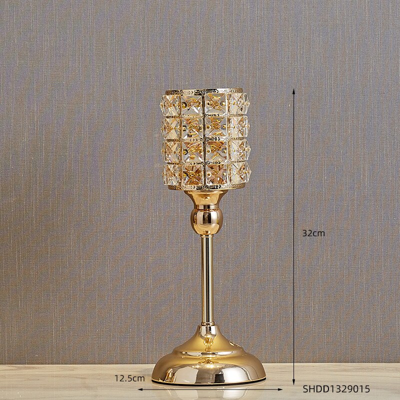 Gouden metalen europese stijl kaarsenhouder ornamenten prachtige en kaarsenhouder moderne huisdecoratie bruiloft decoratie: Hoogte 32cm