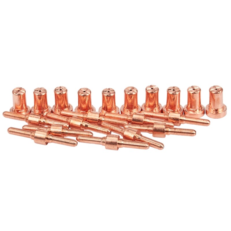 40Pcs Air Plasma Cutter Consumables Extend Fit for Pt-31 Lg-40 Torch Cut-40 50 Standard Tips/Nozzle Electrodes Shield Cup