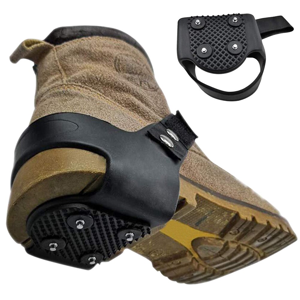 1pair 4 Studs Safety Outdoor Climbing Spikes Hiking Ice Gripper Winter Accessory Crampon Shoe Cover Non Slip Snow Walking Sports