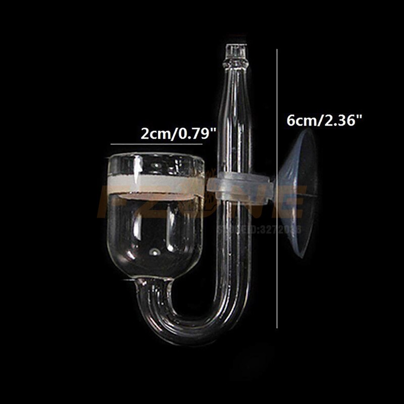 Aquarium CO2 Diffuser With Check Value CO2 Glass Diffuser Round Flat Bottom Combination Kit Atomizer For Plant Tank