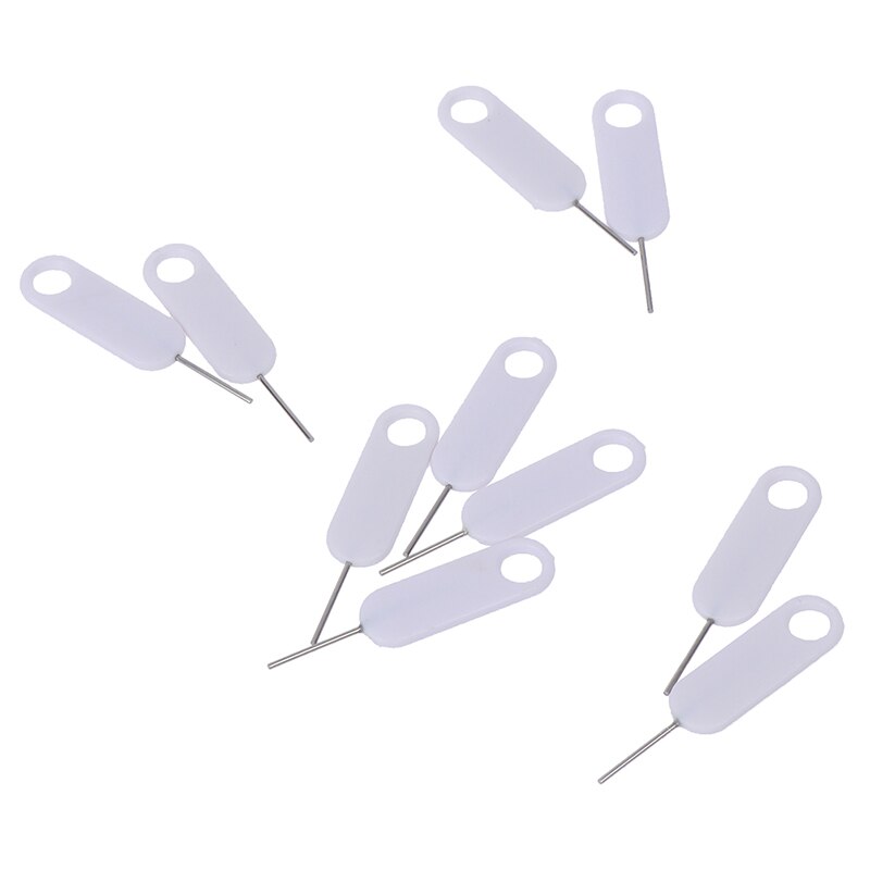 10Pcs White Sim Card Tray Removal Pin Eject Opener Tool for Smartphones Tablets