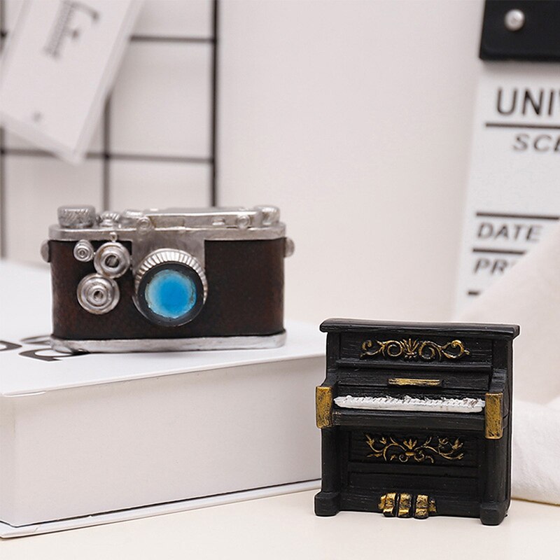 Camera Phonograph Mini Resin Ornaments Home Living Room Wine Cabinet Decoration Photo Props Ornaments