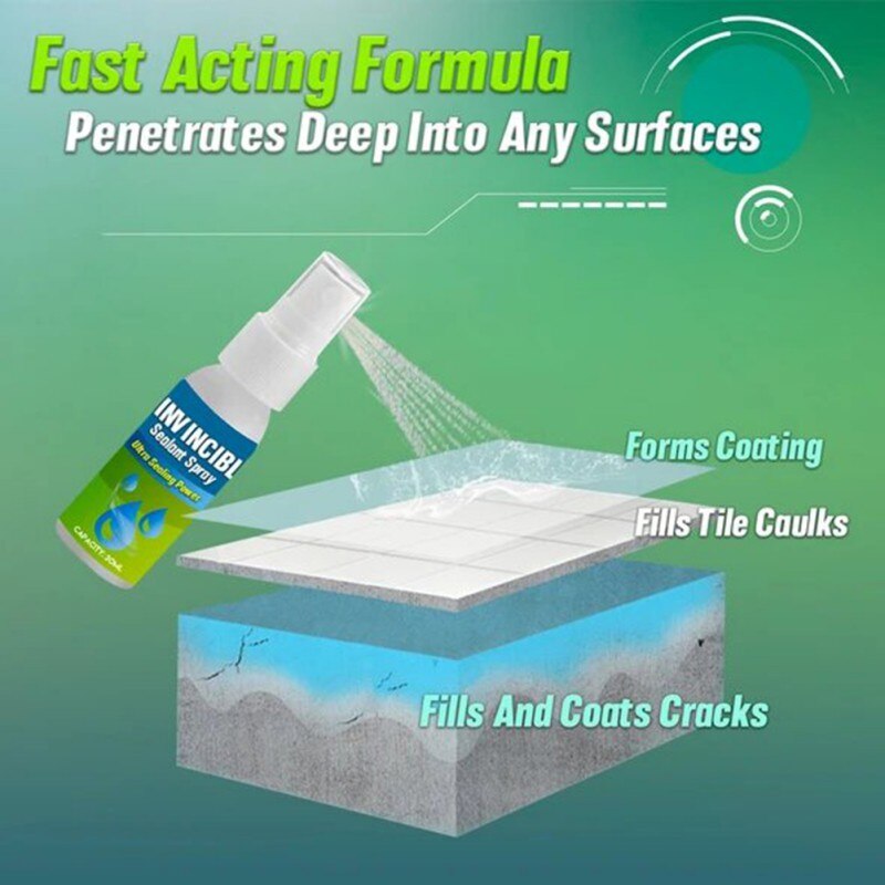 Invincible Sealant Spray 45g Waterproof Agent Coating Sealant Spray For Ceramic Tile Glazed Tile Pipeline Cement Floor 30ml