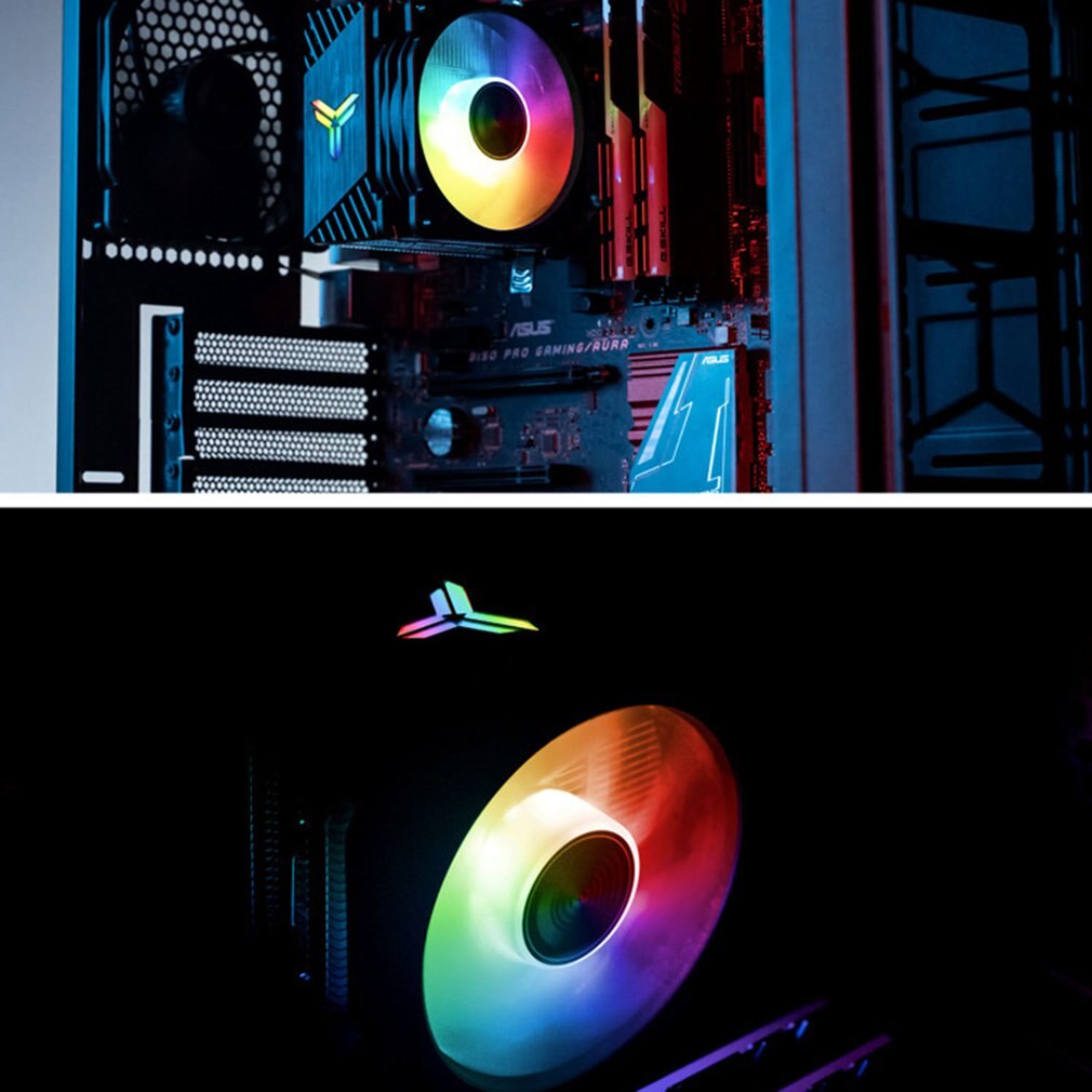 CR1200 RGB Case Desktop Computer Chassis Water Cooling Fan Colorful PC Computer Cooling Fan Cooler Silent CPU Cooling Fan