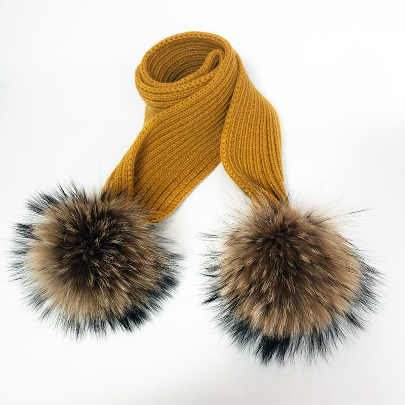 Ouder-kind Winter hoeden Schattige Baby bont Pompon Hoed Sjaal Sets Echte Natuurlijke Haarbal Caps Moeder Kinderen Warme Gebreide Hoeden Winter Bea: M / Zilver