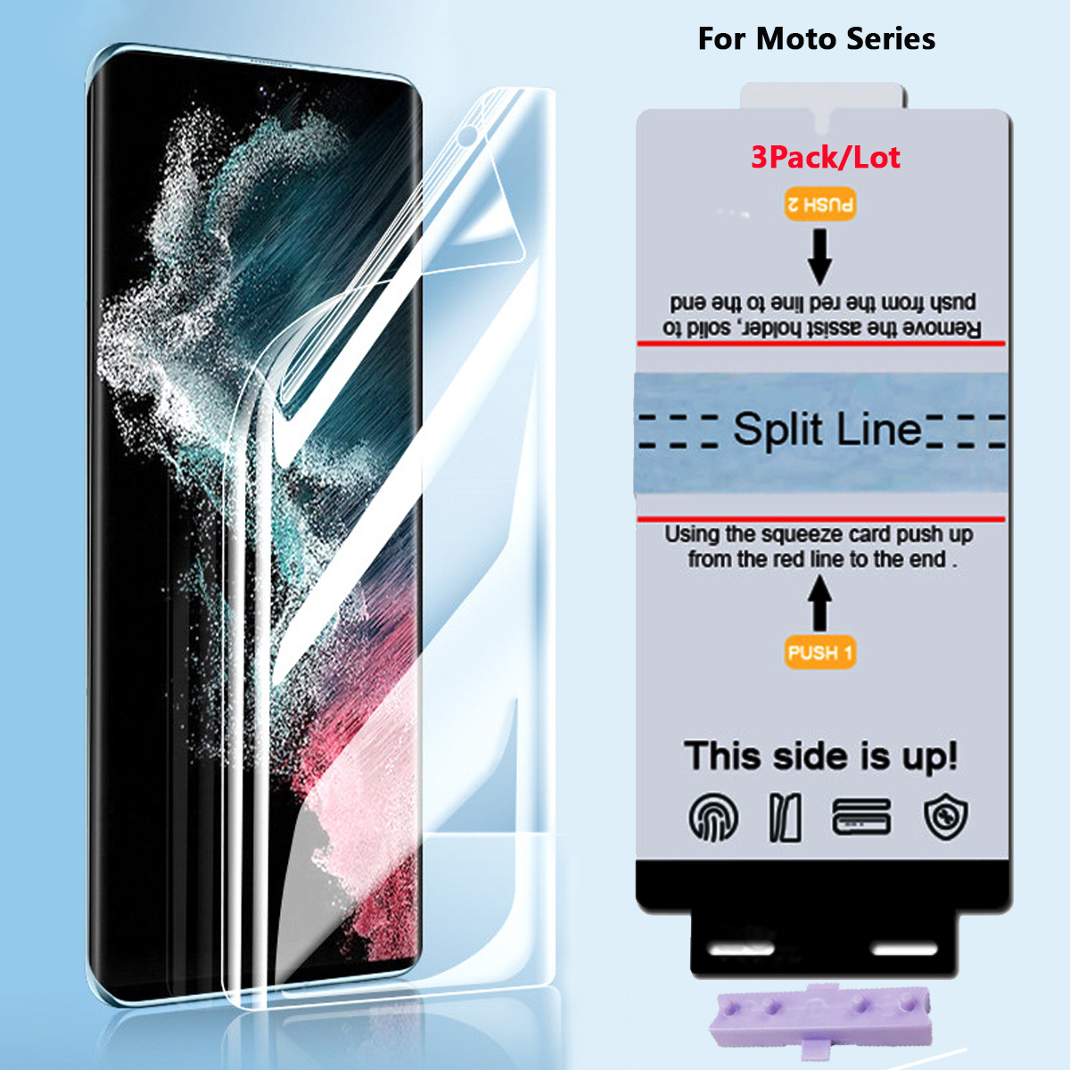 3Pcs Self Healing Hydrogel Gel Film For Motorola Edge 50 Neo Pro Moto Edge 50 Fusion Ultra TPU Screen Protector Fix Tools