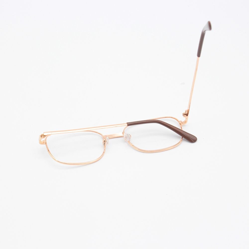 Reading Glasses Lens Rimmed Gold Frame Metal Eyeglasses +1.0 - +4.0 Travel Accessories