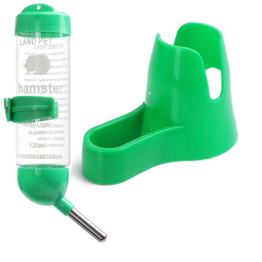 Contenedor de comida para mascotas, alimentador, accesorios para animales pequeños, dispensador automático, dispositivo de alimentación, botella de agua para hámster: green / 80ML