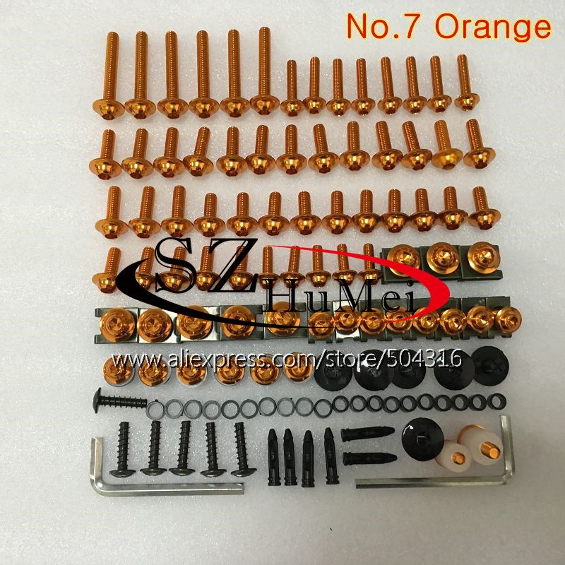 Kit complet de boulons de carénage pour suzuki gsxr 600 gsxr 750 01 02 03 gsxr 600 750 k1 r600 2001 2002 2003 vis et écrous de boulons de pare-brise: N ° .7