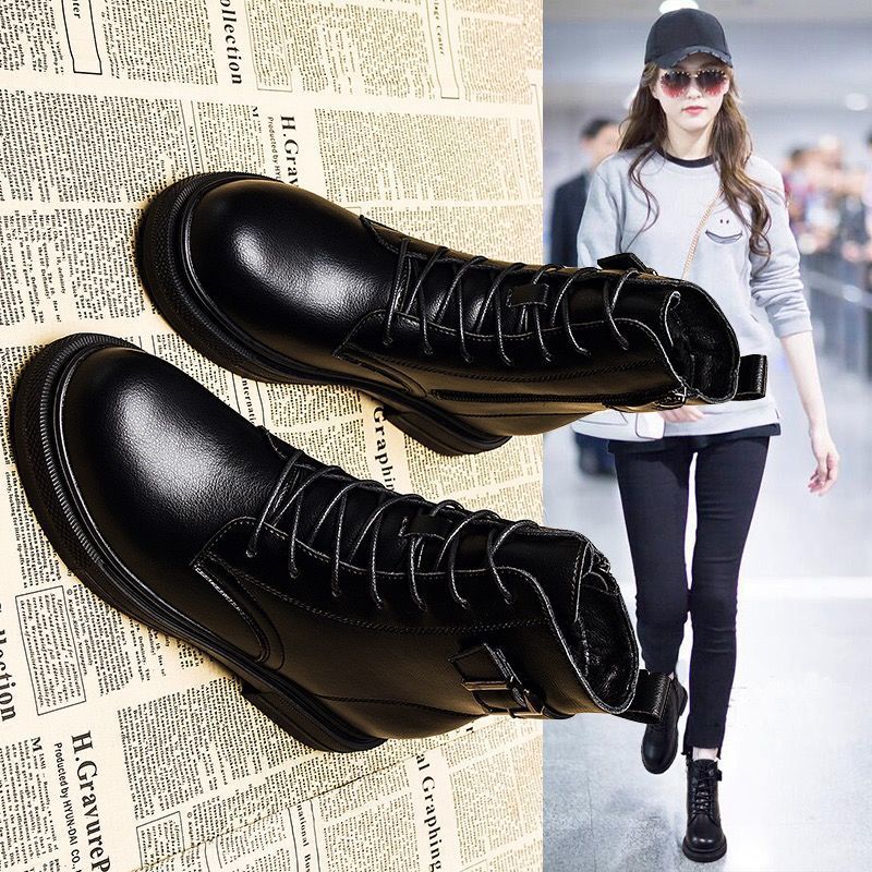 Femmes poche botte dames bottines femme boucle sangle noir grosse semelle pochette bottines femme plate-forme chaussure C330