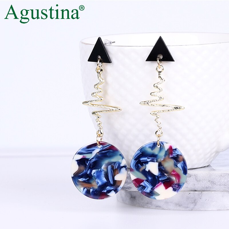 Agustina Acrylic earrings jewelry blue earrings women earrings geometry long earring bohemian earings luxury boho: A10