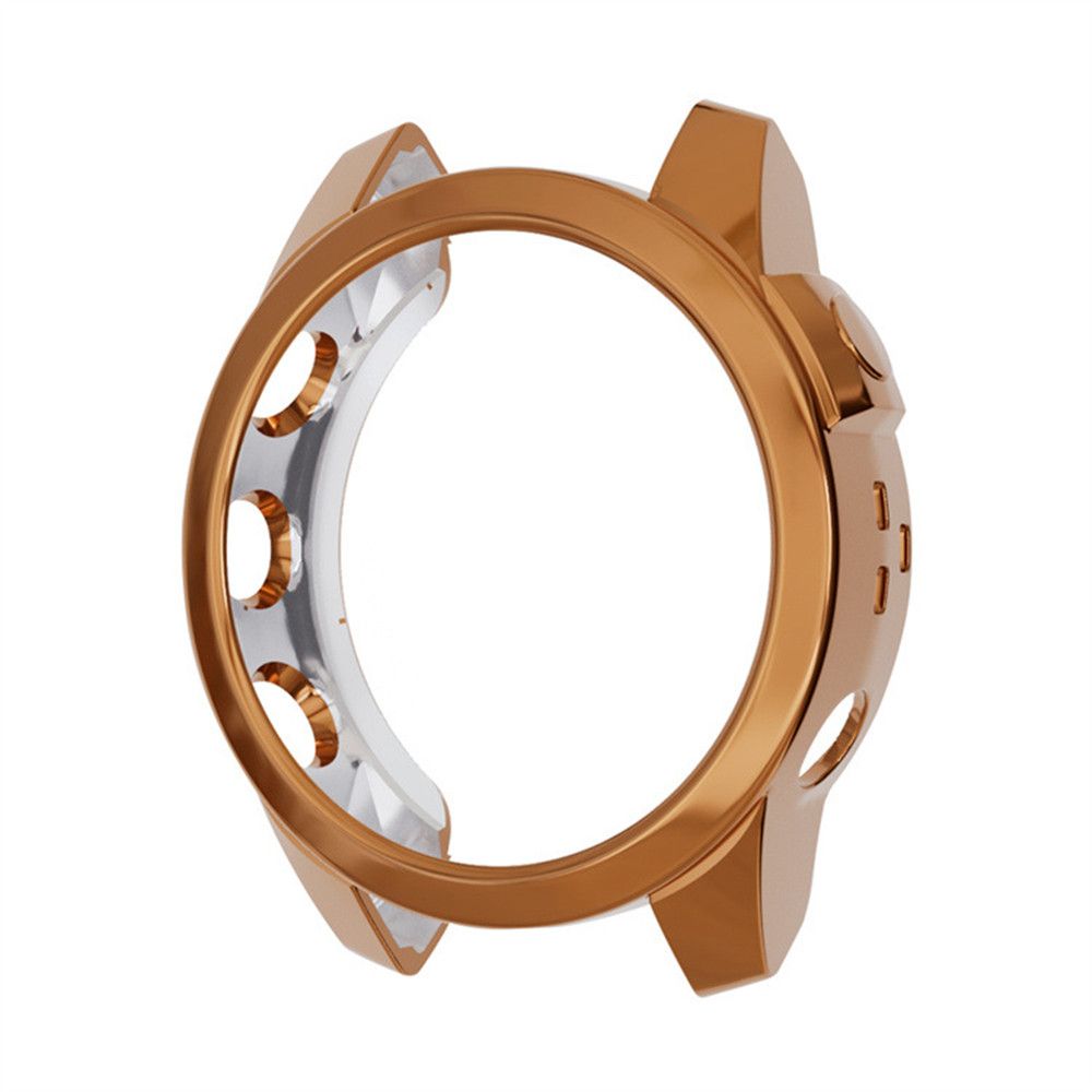 Étui de luxe en TPU pour Garmin Fenix 7, boîtier de placage résistant aux empreintes digitales, coque de protection pour cadre de montre, couverture de protection complète: Rose Gold Plating
