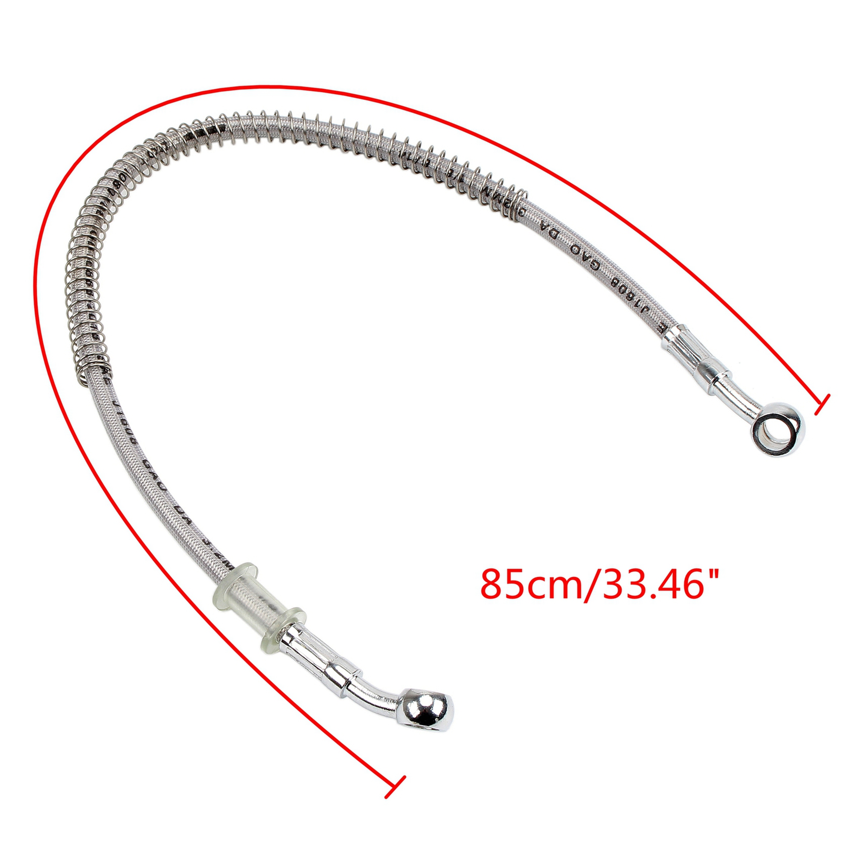 Motor Remslang 75 Cm – Gevlochten Staal, 10 Mm Banjo, 28° Bouten, Voor Motor En Scooter (600 Mm Zwart)