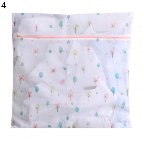 Bolsa de lavandería de poliéster, bolsas para lavar la colada, estampado de plantas, con cremallera, bolsa de rejilla para la ropa sucia, lavadoras, 6 tamaños: Tree Leaf 4