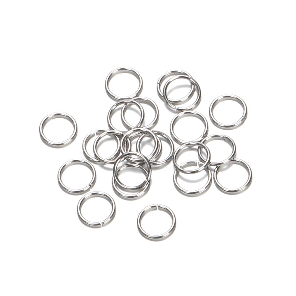 200 sztuk 100 sztuk ze stali nierdzewnej Jump pierścień 3-15mm pozłacane dzielone pierścienie do tworzenia biżuterii złącza łańcuchowe DIY akcesoria: 8mm Steel