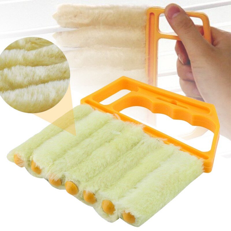 Window Cleaning Brush Air Conditioner Duster Cleaner With Washable Venetian Blind Blade Cleaning Cloth Groove Window Cleaner