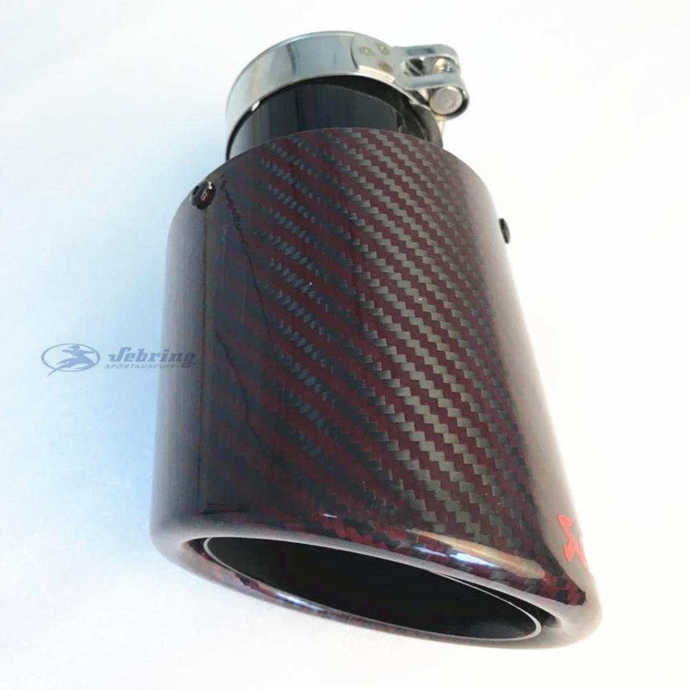 Remus Glossy Red Carbon Fiber Rvs Universele Auto Uitlaatpijp Uitlaat Pijp Carbon Uitlaat Tips