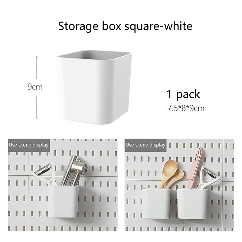 Accesorios de pared para tablero perforado, organizador de pared, pantalla de montaje, Kit de tablero perforado artesanal, Panel de almacenamiento de herramientas, estante para baño y cocina: Negro