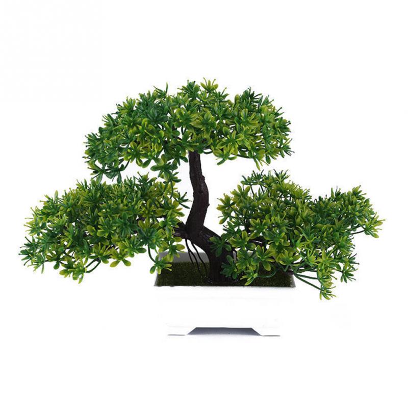 Kunstigt bonsai -træ til hjemmekontor mini grøn indbydende fyr simuleringsplanter boligindretning