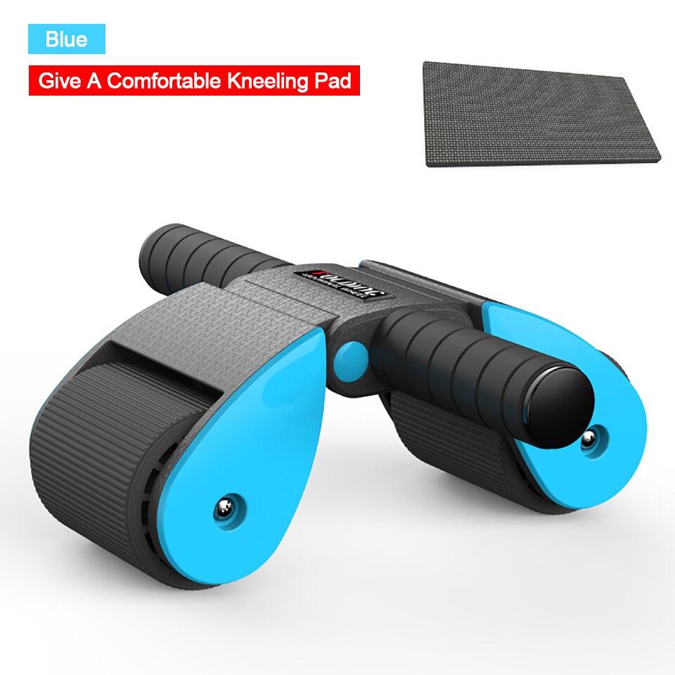 Rueda de Fitness de dos ruedas plegable, equipo de entrenamiento de gimnasia para el hogar,: Azul