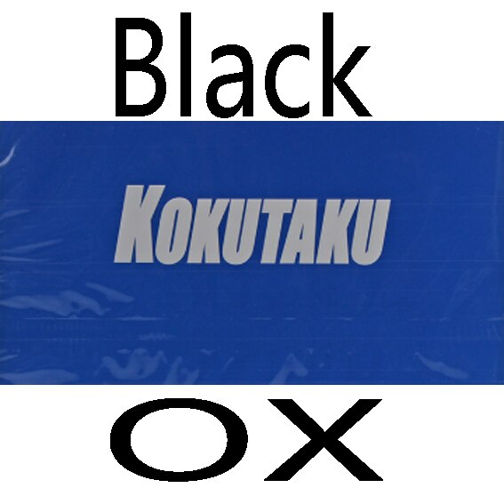Kokutaku voor tafeltennisrubber met 40+  lange noppen zonder spons (topsheet, ox) met spons 0.6mm: Zwarte os