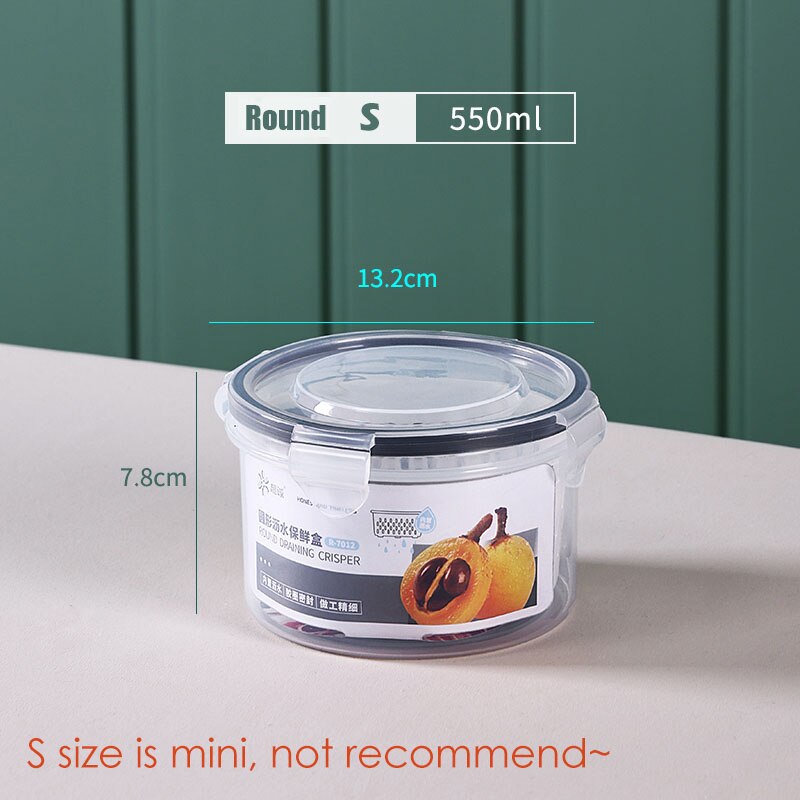 3PCS Kitchen Storage Basket Container Refrigerator Storage Box Fridge Fresh Kitchen Organizer Vegetable Fruit Boxes Drain Basket: NJG226B-550ML