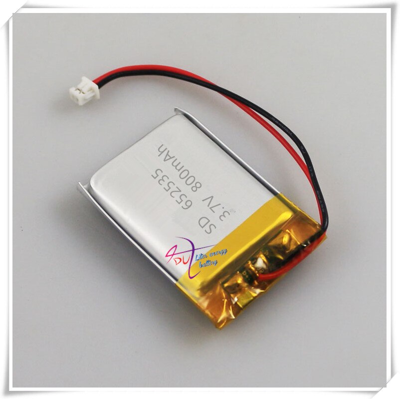 Orador sem fio do bluetooth da bateria 1.25 do polímero do lítio do conector 800mah 652535 3.7v de 602635mm