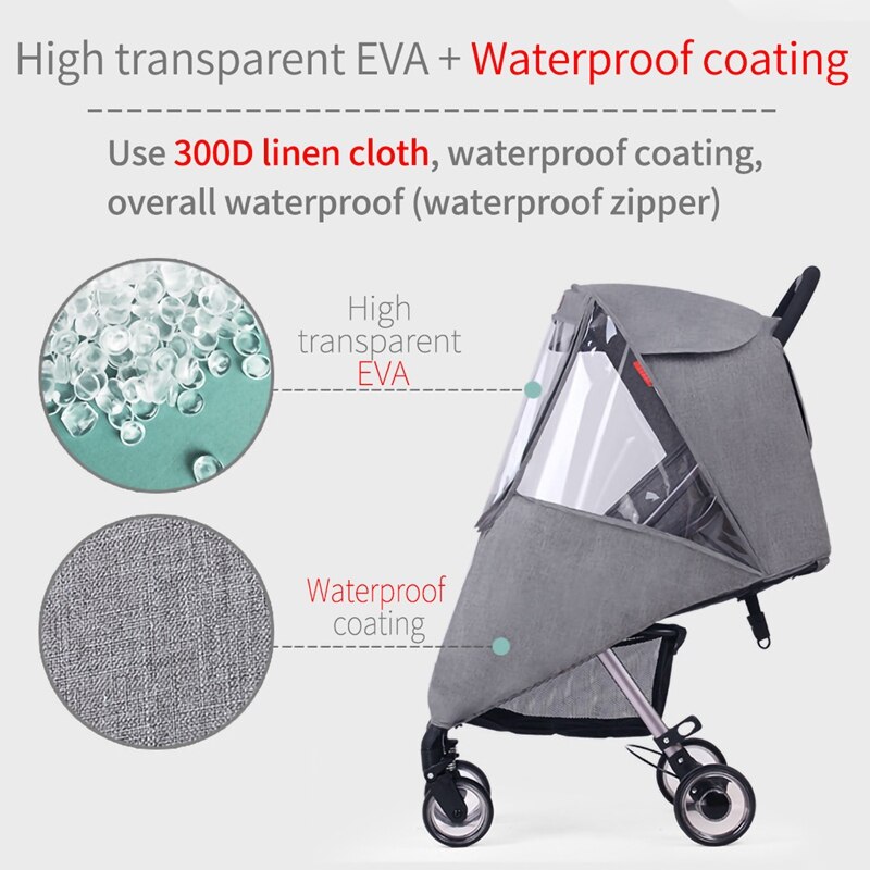 Waterproof Rain Cover for Baby Winter Wind Dust Shield Pushchair Raincoat Rain Cover Stroller Infants Pram Accessories