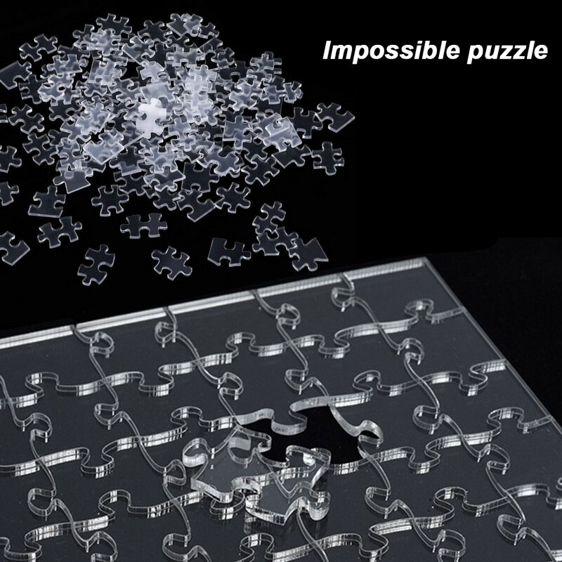 Puzle de cristal transparente para adultos, rompecabezas de acrílico, juguetes geométricos para chico