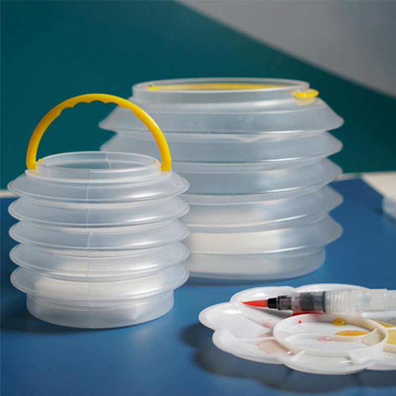 Vouwen Pen Wasmachine Borstel Wassen Emmer Transparante Plastic Draagbare Verf Borstel Emmer Borstel Vat Gratis Sponzen