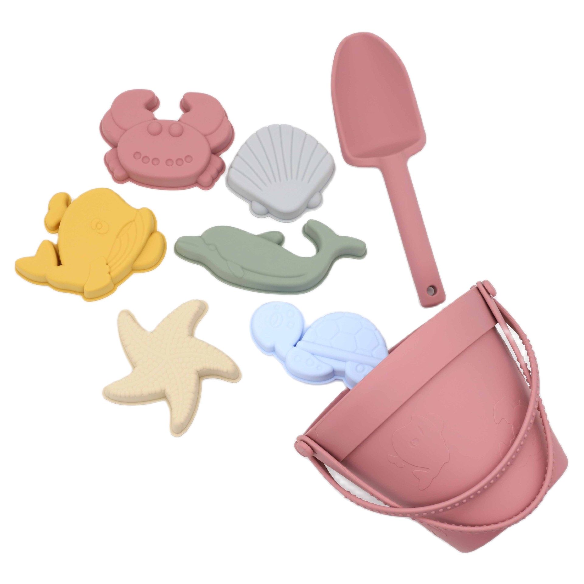 Jouets de plage en Silicone pour enfants, ensemble d&#39;outils de moulage de sable, jeu d&#39;eau d&#39;été pour bébé, jeu amusant, moule Animal mignon, jouet de bain de natation pour enfants