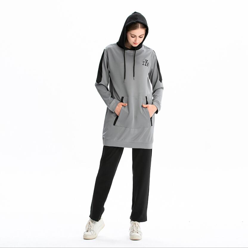 Survêtement musulman pour Femme, pull à capuche, vêtement de Sport