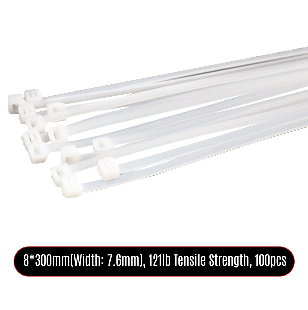 100pcs Nylon Ties Cable Ties 14 Inch 176lb Self-Locking Plastic Zip Ties Tensile Strength for Wire Organization Fixation Package: 8x300mm