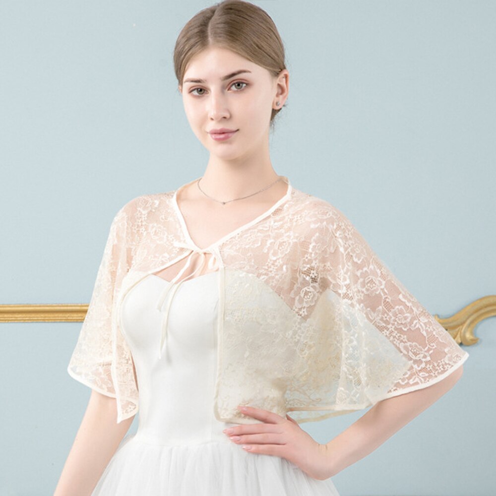 Bryllup kvinner tynn sommer blonder brudekappe fest ball dame blonder bolero fest kveld skuldertrekk tilbehør sjal myk omslag