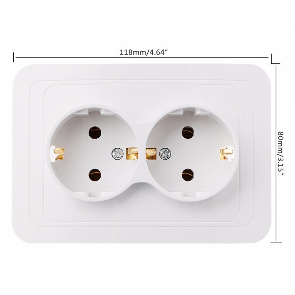 220V/16A 118x80mm EU Double Ground Socket Household Industrial Power Outlet1##