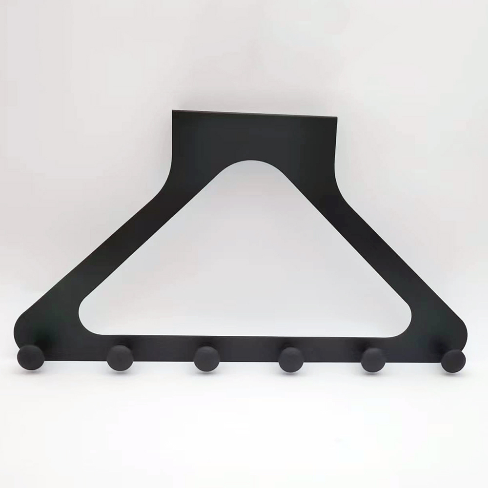 Gancho de puerta triangular montado en la pared, sin perforaciones, colgador sin rastro para abrigos, sombreros, bolsos y más.: Negro