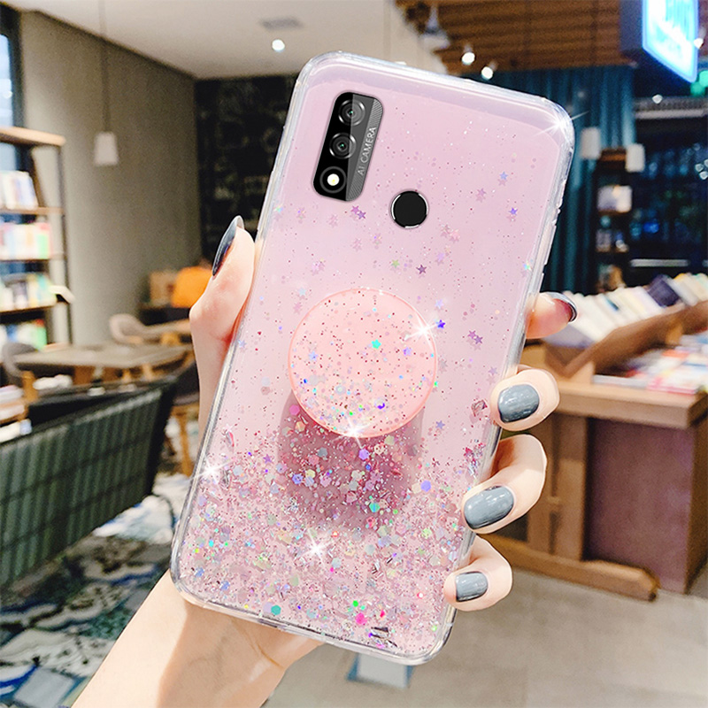 Handyhülle mit silberner folie für samsung Galaxis  a6 a8 Plus, glitzernde, weiche silikonhülle mit ständer: A6 2018 / Rosa