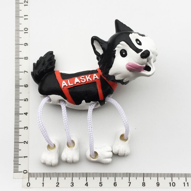Alaska Dog Fridge Magnets Tourism Souvenir 3d Spring Feet Hanging Crafts Refrigerator Stickers Cute Cartoon Magnetic Ideas: Default Title