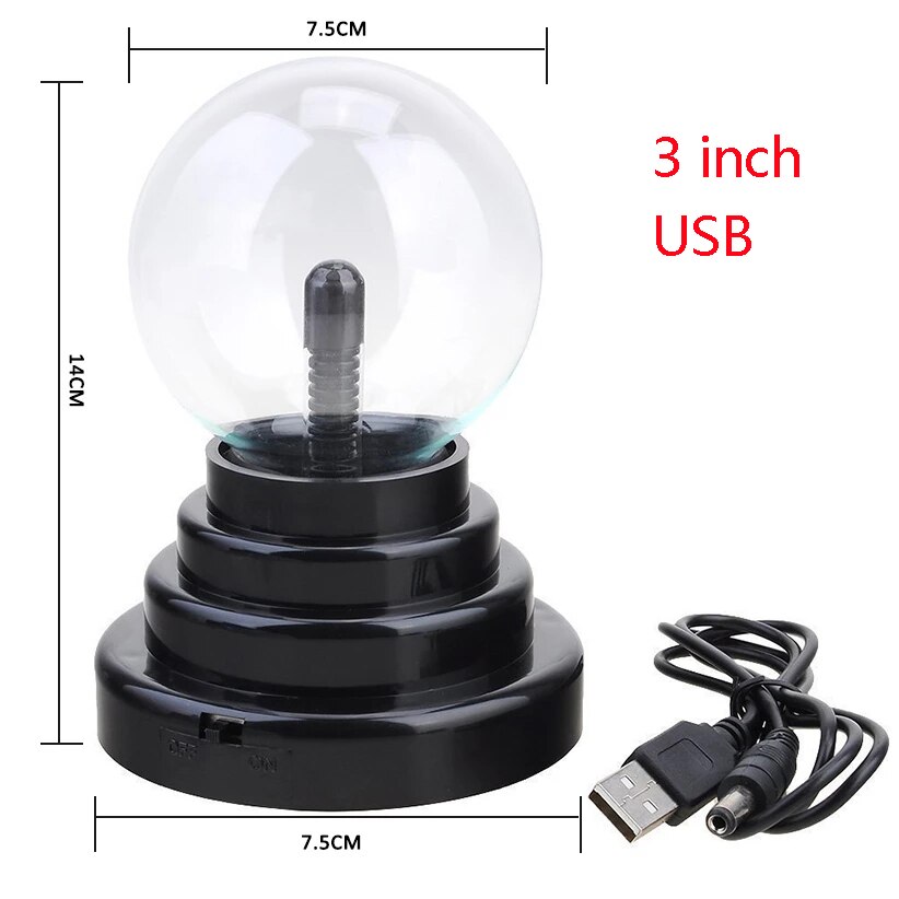 Magie Glas Plasma Ball Kugel Blitz Party USB funkeln lampe Für freundlicher Neue Jahr Magie Plasma Nacht licht: Ursprünglich Titel