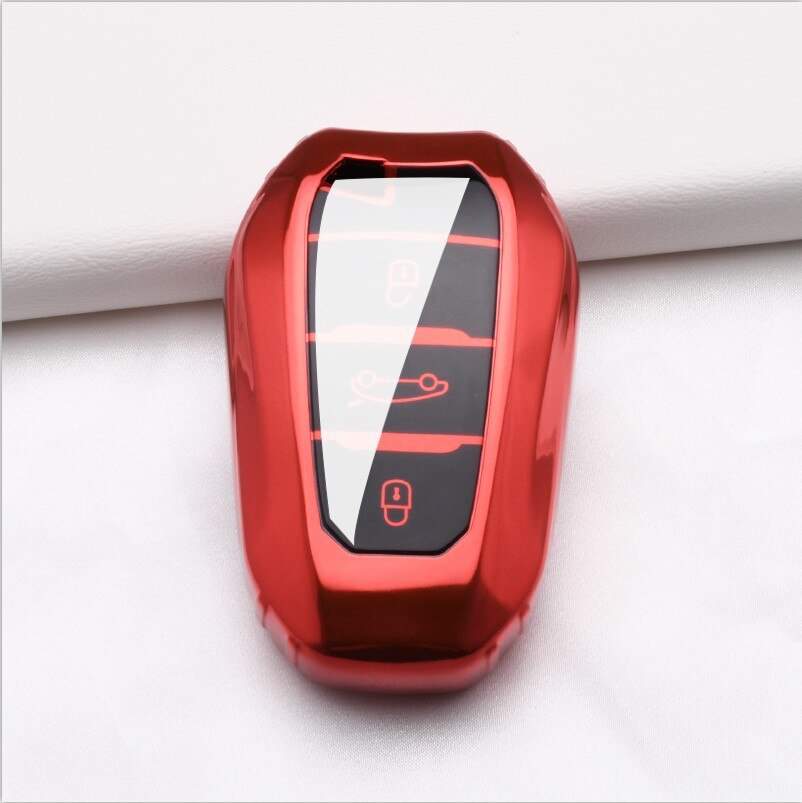 Tpu Sleutel Cover Voor Peugeot 407 508 301 5008 3008 4008 408 Auto Key Case 3 Knop Voor Peugeot 407 Smart Autosleutel Case Bescherming: Rood