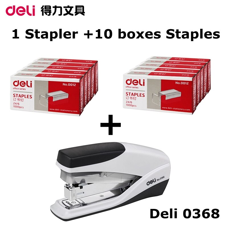 [ReadStar]Deli 0368 manual Stapler include 10 boxes 12# 24/6 staples 20 pages capacity hand paper bingding machine