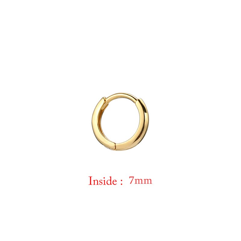 Pendientes de aro para Piercing de cartílago de oreja de acero inoxidable para mujer, aretes pequeños Huggie de mal de ojo, accesorio de joyería Punk para , 1 ud.: Bronce antiguo plateado