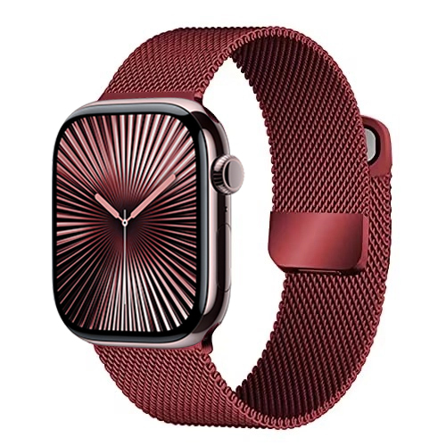 Correa milanesa para Apple Watch Ultra2 49mm 10 9 8 7 46mm 45mm 41mm 6 5 4 SE 44mm 40mm Metal magnético doble sección IWatch 3 42mm: GREEN BLUE / 16 mm