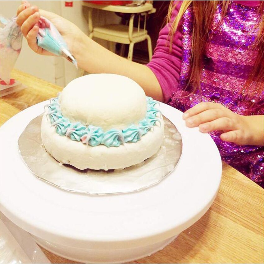 Ronde Taart Draaitafel Plastic Roterende Taart Plaat Anti-Slip Diy Cake Stand Taart Decoreren Draaitafel Keuken Bakken Tools