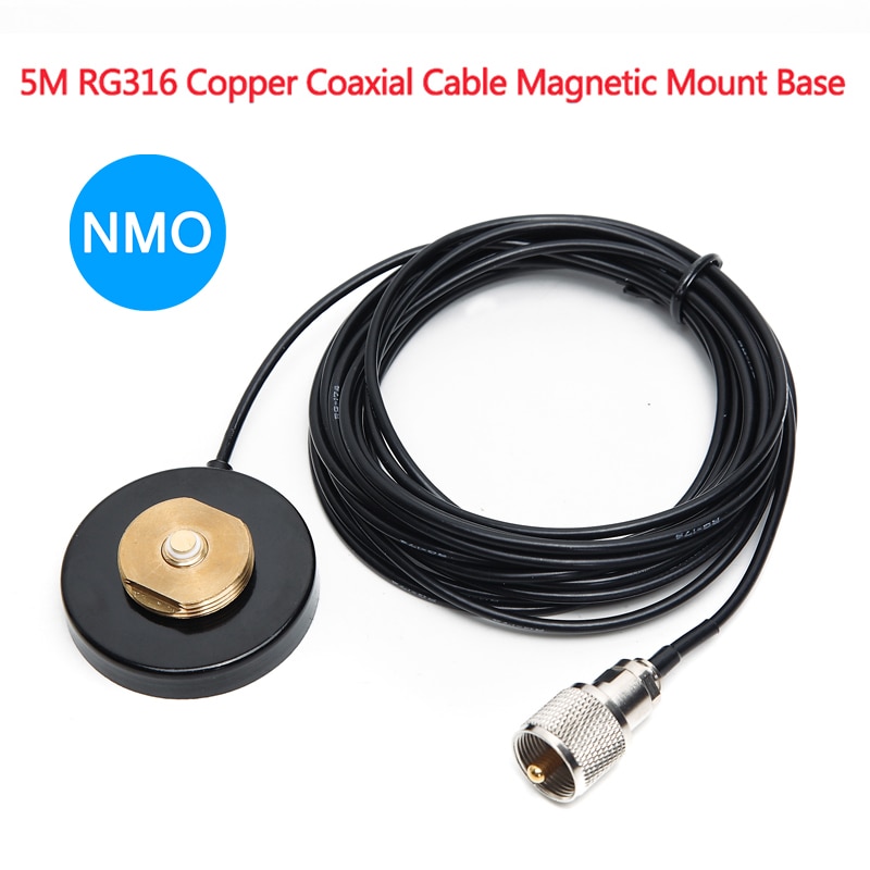 NMO ABBREE MINI N-60 Mount Magnetic Base with 5M/16.4ft Coaxial Cable for Car Mobile Radio Antenna Stable Mobile Radio Mount